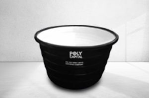 open water tank with black and white